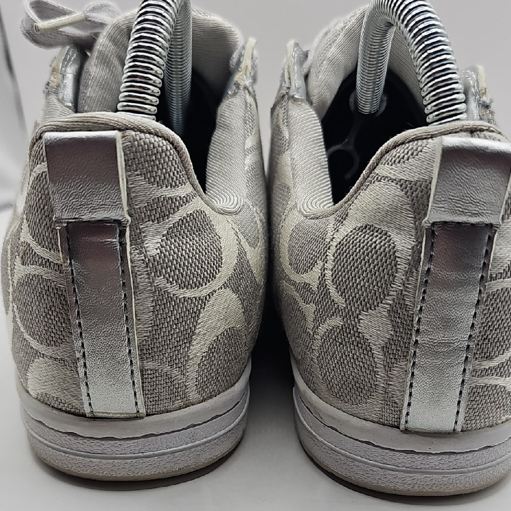 Silver and Cream Patterned Sneakers - Picture 5 of 11